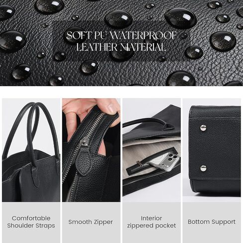 Bag Purse For Women Work Leather Shoulder Satchel Large Multiple Pockets Zippers For Gifts in Saudi Arabia