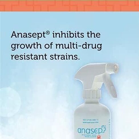 Anasept Skin and Wound Spray 8 oz Bottle with Finger Sprayer (Pack of 2) Wound Spray, Sterile Rinse, Comprehensive Wound Care for Effective Cleansing, Healing and Burn Relief with GeoMetal™ Gauze Pad in Saudi Arabia