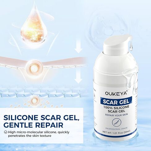 OUKEYA Silicone Scar Gel - 100% Silicone Cream Perfect for Sensitive Skin, Say Goodbye to Old and New Scars (30ml) in Kuwait