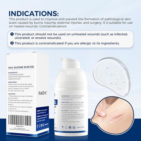 OUKEYA Silicone Scar Gel - 100% Silicone Cream Perfect for Sensitive Skin, Say Goodbye to Old and New Scars (30ml) in Kuwait
