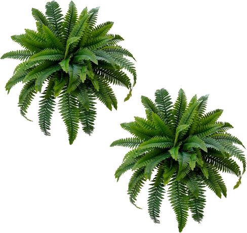 Senjie Artificial Boston Fern 2 Set 55 Branches Fake Ferns for Outdoors 32Inch Faux Plant for Home Living Room Office Decor in Saudi Arabia