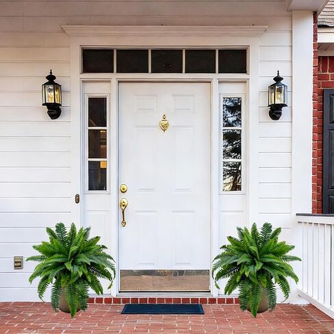 Senjie Artificial Boston Fern 2 Set 55 Branches Fake Ferns for Outdoors 32Inch Faux Plant for Home Living Room Office Decor in Saudi Arabia