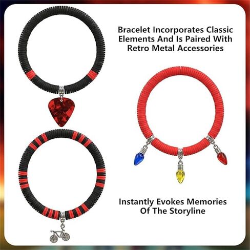 Friends Don't Lie Bracelet Set with Bike Pick Eleven Friendship Merch Gift for Fans Red and Black Beaded Stretch Bracelets in Saudi Arabia