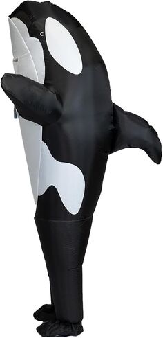 Inflatable Orca Costume, Air Blow up Killer Whale Jump suit Fancy Dress Funny Suit for Adults Cosplay Party Halloween in Kuwait