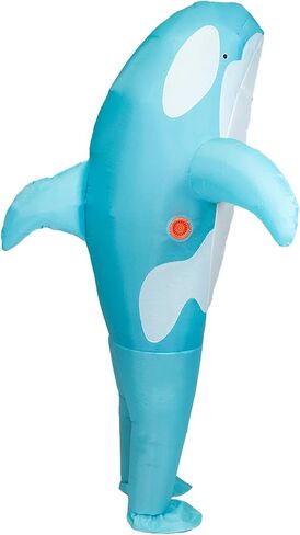 Inflatable Orca Costume, Air Blow up Killer Whale Jump suit Fancy Dress Funny Suit for Adults Cosplay Party Halloween in Kuwait