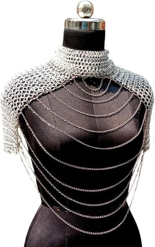Women's Women’s Aluminium Chainmail Top Gothic Armor – Medieval Chainmail Crop Top for Cosplay, LARP & Renaissance FestivalChainmail Top 16 Gauge 10mm Rings Gothic Armor for Cosplay LARP Costume in Saudi Arabia