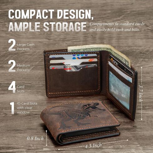 Mayan Corner - Mountain landscape handcrafted leather wallet, distress waxed leather gift, ID card slot bifold style in Saudi Arabia