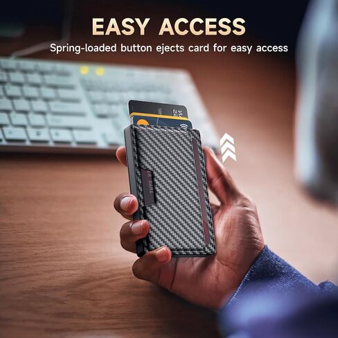Wallet for Men, Mens Wallet with AirTag Holder Magnetic Pop Up Card Holder Smart RFID Blocking Slim Leather Cash Slots ID Windows Minimalist Wallets (No Air tag Included) in Saudi Arabia
