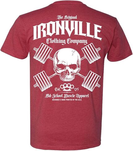 Ironville Heavy Iron Outlaw Skull Powerlifting Soft Blend T Shirt in Saudi Arabia