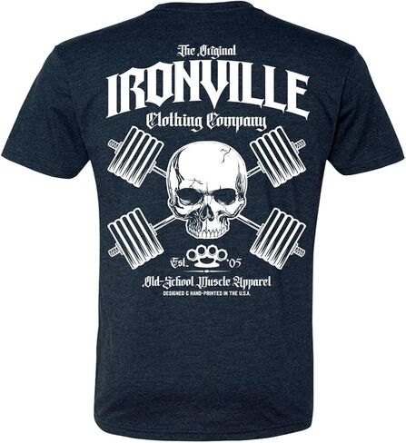 Ironville Heavy Iron Outlaw Skull Powerlifting Soft Blend T Shirt in Saudi Arabia