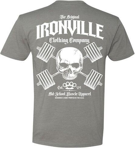 Ironville Heavy Iron Outlaw Skull Powerlifting Soft Blend T Shirt in Saudi Arabia