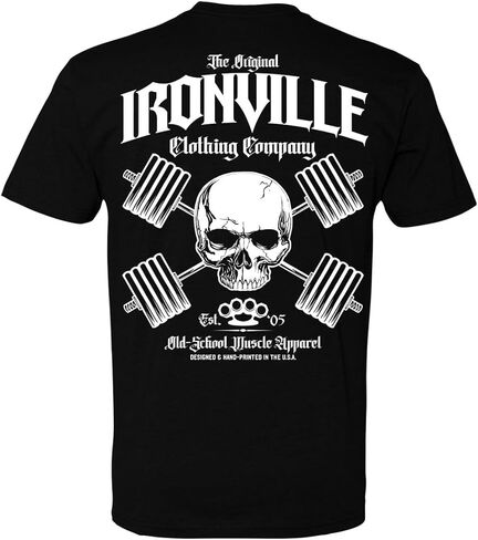 Ironville Heavy Iron Outlaw Skull Powerlifting Soft Blend T Shirt in Saudi Arabia