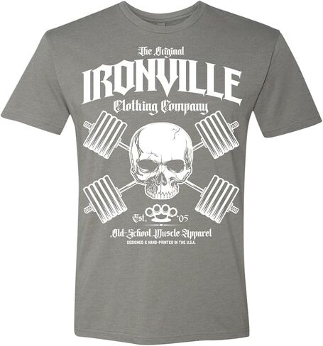 Ironville Heavy Iron Outlaw Skull Powerlifting Soft Blend T Shirt in Saudi Arabia