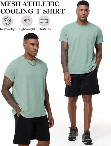 Flygo Mens Workout Shirts Dry Fit Underarm Mesh Athletic Cooling T-Shirt Short Raglan Sleeve Moisture Wicking Gym Tops in Kuwait