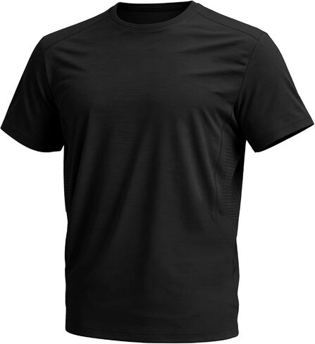 Flygo Mens Workout Shirts Dry Fit Underarm Mesh Athletic Cooling T-Shirt Short Raglan Sleeve Moisture Wicking Gym Tops in Kuwait