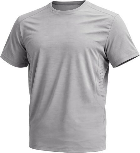 Flygo Mens Workout Shirts Dry Fit Underarm Mesh Athletic Cooling T-Shirt Short Raglan Sleeve Moisture Wicking Gym Tops in Kuwait
