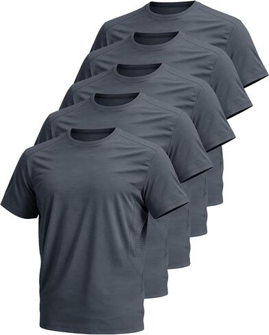 Flygo Mens Workout Shirts Dry Fit Underarm Mesh Athletic Cooling T-Shirt Short Raglan Sleeve Moisture Wicking Gym Tops in Kuwait