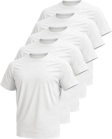 Flygo Mens Workout Shirts Dry Fit Underarm Mesh Athletic Cooling T-Shirt Short Raglan Sleeve Moisture Wicking Gym Tops in Kuwait