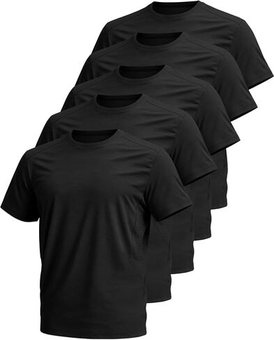 Flygo Mens Workout Shirts Dry Fit Underarm Mesh Athletic Cooling T-Shirt Short Raglan Sleeve Moisture Wicking Gym Tops in Kuwait
