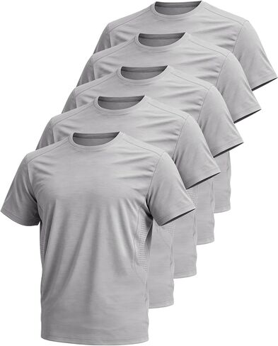 Flygo Mens Workout Shirts Dry Fit Underarm Mesh Athletic Cooling T-Shirt Short Raglan Sleeve Moisture Wicking Gym Tops in Kuwait