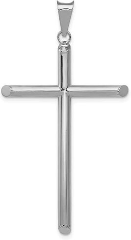 Platinum Men's Polished Plain Tube Cross Pendant in Kuwait