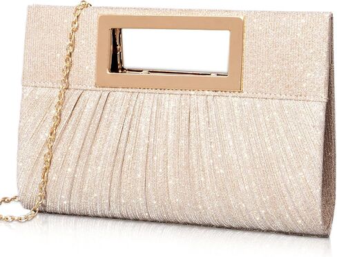 Larcenciel Clutch Purses for Women, Top Handle Evening Bag with Chain, Fancy Handbag for Bride Wedding, Prom, Party, Cocktail in Kuwait