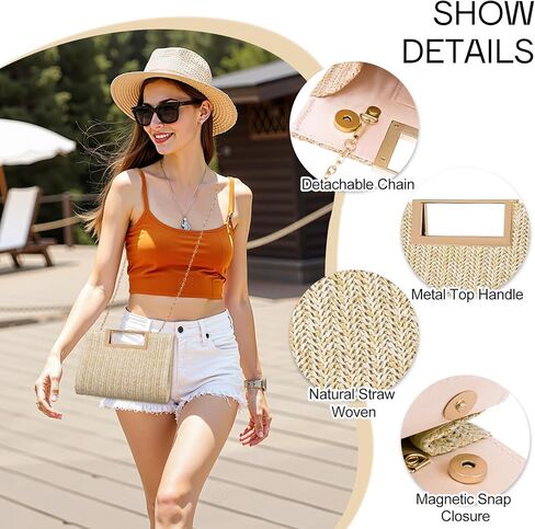 Larcenciel Clutch Purses for Women, Top Handle Evening Bag with Chain, Fancy Handbag for Bride Wedding, Prom, Party, Cocktail in Kuwait