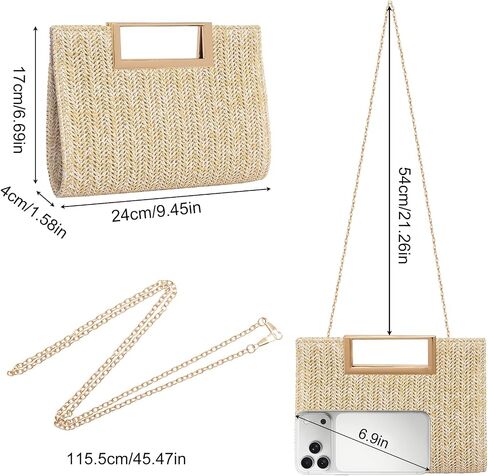 Larcenciel Clutch Purses for Women, Top Handle Evening Bag with Chain, Fancy Handbag for Bride Wedding, Prom, Party, Cocktail in Kuwait