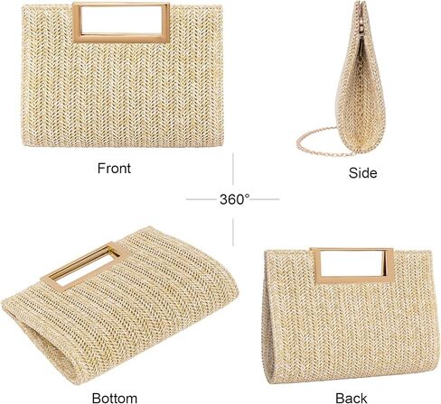 Larcenciel Clutch Purses for Women, Top Handle Evening Bag with Chain, Fancy Handbag for Bride Wedding, Prom, Party, Cocktail in Kuwait