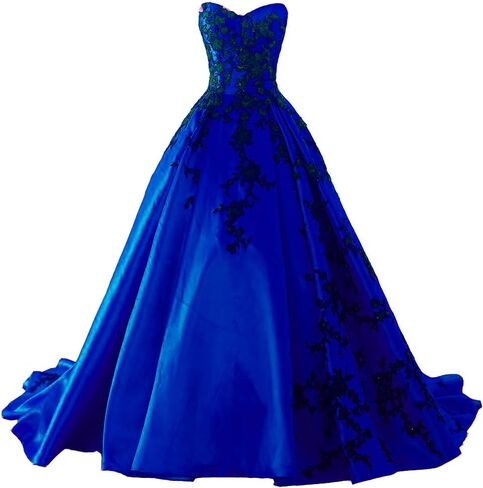Kivary Gothic Black Satin Lace V Neck A Line Long Prom Corset Wedding Dresses in Saudi Arabia