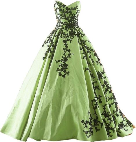 Kivary Gothic Black Satin Lace V Neck A Line Long Prom Corset Wedding Dresses in Saudi Arabia