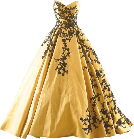 Kivary Gothic Black Satin Lace V Neck A Line Long Prom Corset Wedding Dresses in Saudi Arabia