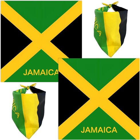 WEITBF 2 Pack Jamaica Flag Bandana Jamaican Scarf Bandanas Headband - 100% Cotton, 22 x 22 inch in Saudi Arabia