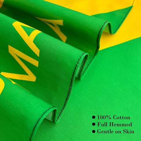 WEITBF 2 Pack Jamaica Flag Bandana Jamaican Scarf Bandanas Headband - 100% Cotton, 22 x 22 inch in Saudi Arabia