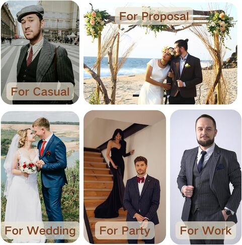 UNINUKOO Mens 3 Piece Suits Pinstripe Slim Fit Peak Lapel Formal Dinner Casual Wedding Tuxedo in Kuwait