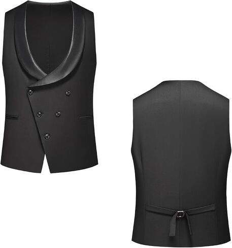 UNINUKOO Mens Tuxedo Suit Set 3 Piece Slim Fit One Button Formal Wedding Party Prom Suits for Men US Size L Black in Kuwait