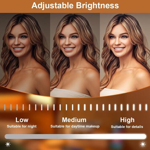 YEKKOPT Rechargeable Vanity Mirror with Lights, 14"×12" LED Makeup Mirror, Smart Touch Control, 3 Color Lighting with Adjustable Brightness,Cosmetic Mirror for Bedroom, Vanity Desk, Beauty Routine in Saudi Arabia