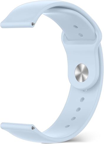 18mm 20mm 22mm Silicone Watch Band, Quick Release Adjustable Strap, Women Men Soft Sport Waterproof Replacement Wristband Straps for Garmin/Huawei/Samsung/Amazfit/Xiaomi (20mm/Sky Blue) in Kuwait