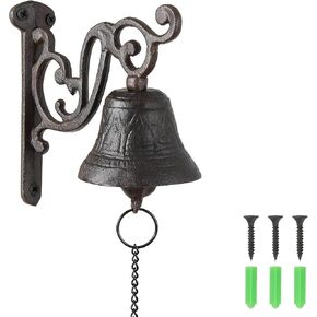 Cast Iron Dinner Bell, Vintage Rustic Wall Mounted Farm Bell with Loud Clear Sound, Heavy Duty Farmhouse Bell for Front Door, Garden & Outdoor Home Décor in Saudi Arabia