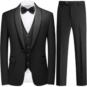 Tuxedo Suits for Men 3 Piece Mens Suit Shawl Lapel One Button Formal Set Jacket Pants for Wedding Business in Saudi Arabia