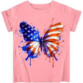 Funnycokid Little Girls T Shirt for Toddler 3-7 Years Kids Tee Graphic Short Sleeve Clothes Tops in Saudi Arabia