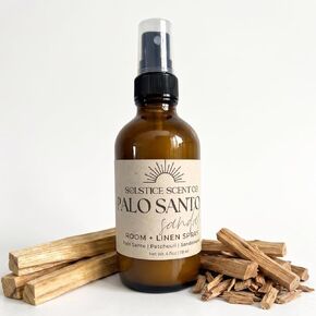 Solstice Scents Amber and Vanilla Luxury Room and Linen Spray, 4 oz Amber Glass Bottle, Premium Phthalate-Free Fragrance, Handcrafted in the USA in Saudi Arabia