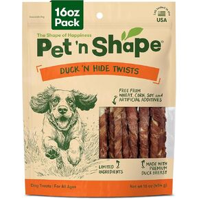 Pet 'n Shape Duck 'n Hide Twists - Duck Wrapped Rawhide Natural Dog Treats, Small, 1 Pound (Pack of 1) in Saudi Arabia