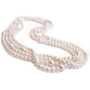 100" White Multi Size Freshwater Cultured Pearl Necklace Endless in Saudi Arabia