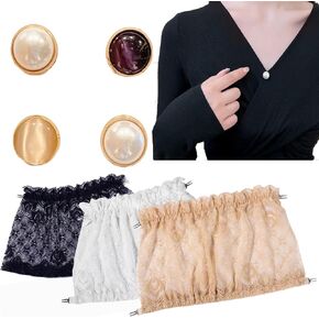 7Pcs Lace Cleavage Cover Up for Low Neckline,Modesty Panel for Women,Clip On Mock Camisole Snap to Bra Insert in Saudi Arabia