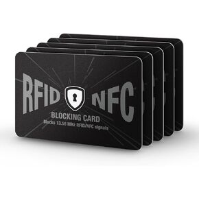 DUGRAFT 5 Pack RFID Blocking Card, One Card Protects Your Entire Wallet, NFC Contactless Signal Blocker, Credit Card Protector, Rfid Card BLocker in Kuwait