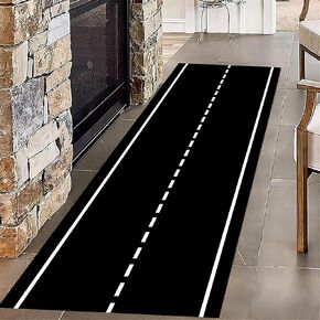 Runway Track Aircraft Runner Rug,2x6ft, Black White Long Runner Rugs Aviation Airport Plane Racing Runway Area Rugs for Classroom Play Mat Non-Slip Low Pile Carpet for Living Room Boys Room in Saudi Arabia