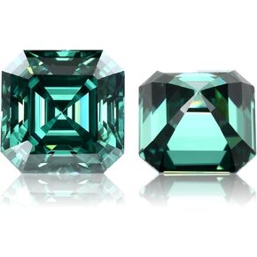 Green Moissanite Asscher Cut Loose Stone, Lab-Grown Gemstones VVS1 Clarity, For Jewelry Making, Earrings, Necklaces, Bracelets, Rings, Pendants With GRA Certificate in Saudi Arabia