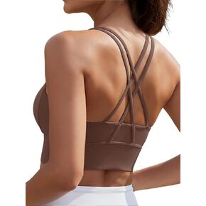 Sports Bras for Women Padded Halter Neck Criss-Cross Back Brushed Workout Bra Medium Support Yoga Crop Top Activewear in Saudi Arabia