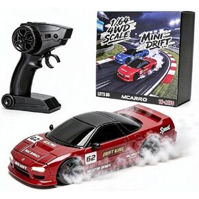 MC062 1/64 Scale Mini RC Drift Car, 60 Mins Playtime 2.4GHz Remote Control Car with 2-Speed Modes & LED Lights, Micro 4WD RC Stunt Race Car, (Red) in Saudi Arabia